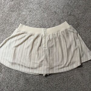 Textured Cream Polo Shirt and Skort Set